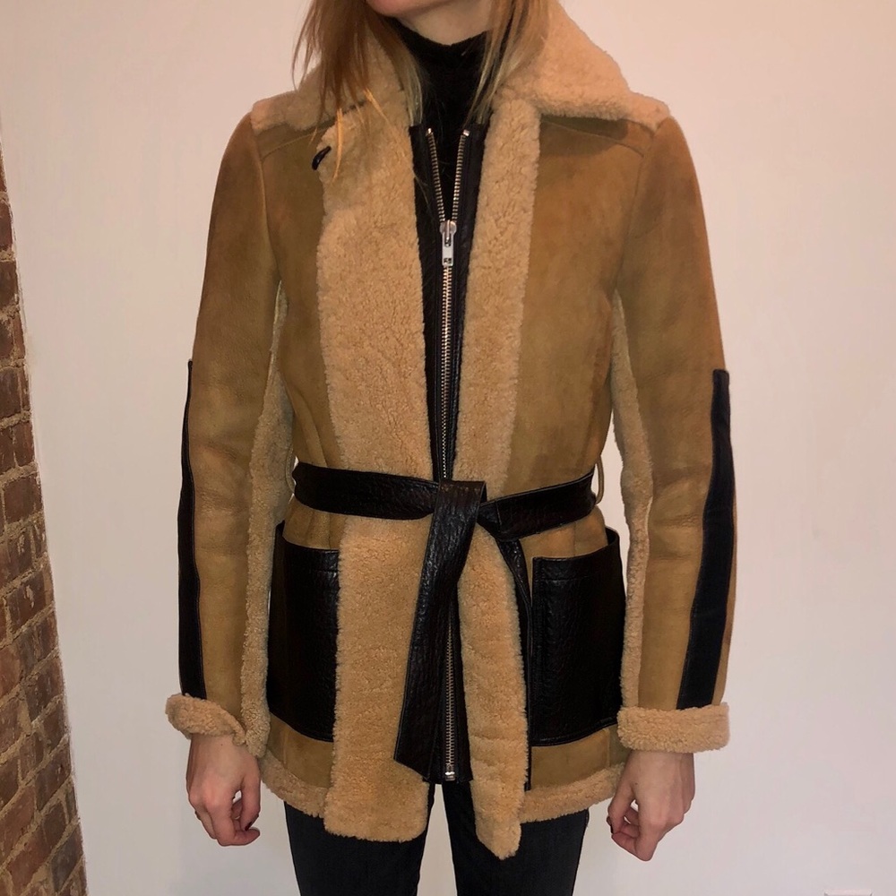 Maje Real Lamb Shearling Coat